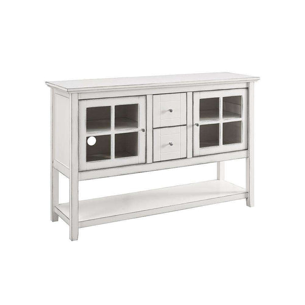 52" Transitional Wood Glass TV Stand Buffet - Stylish Highboy Console with Ample Storage for Any Room