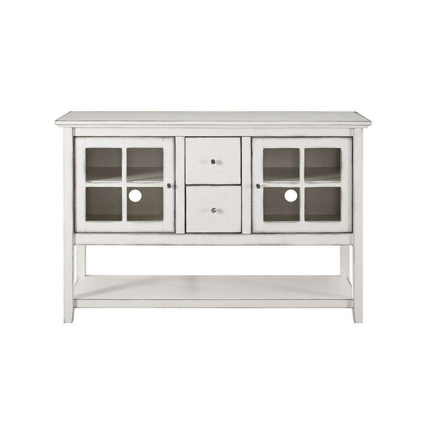 52" Transitional Wood Glass TV Stand Buffet - Stylish Highboy Console with Ample Storage for Any Room