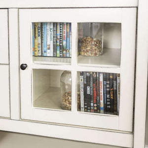 52" Transitional Wood Glass TV Stand Buffet - Stylish Highboy Console with Ample Storage for Any Room