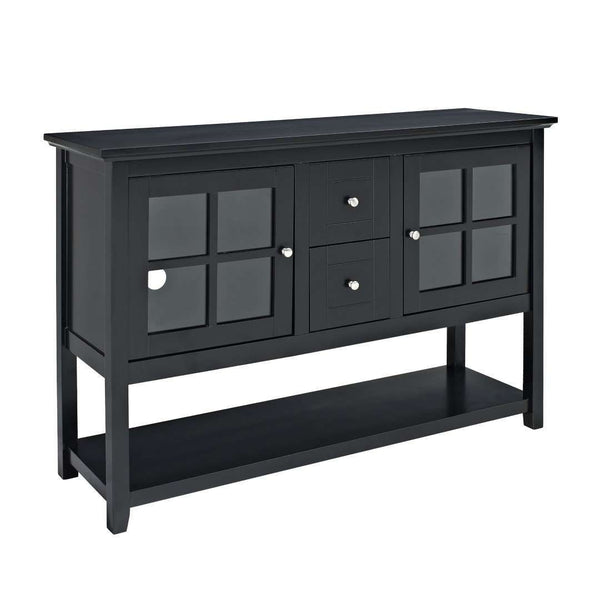 52" Transitional Wood Glass TV Stand Buffet - Stylish Highboy Console with Ample Storage for Any Room