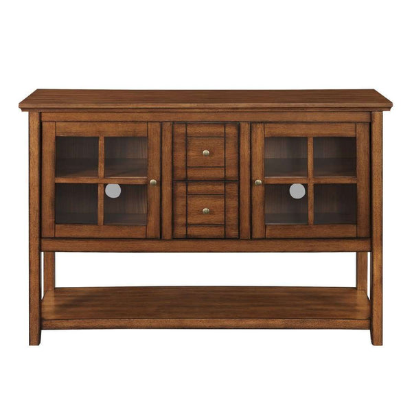 52" Transitional Wood Glass TV Stand Buffet - Stylish Highboy Console with Ample Storage for Any Room