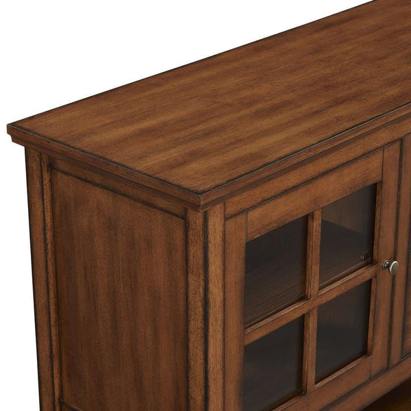 52" Transitional Wood Glass TV Stand Buffet - Stylish Highboy Console with Ample Storage for Any Room
