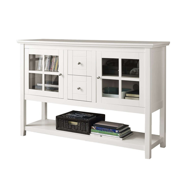 52" Transitional Wood Glass TV Stand Buffet - Stylish Highboy Console with Ample Storage for Any Room