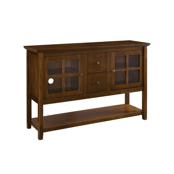 52" Transitional Wood Glass TV Stand Buffet - Stylish Highboy Console with Ample Storage for Any Room