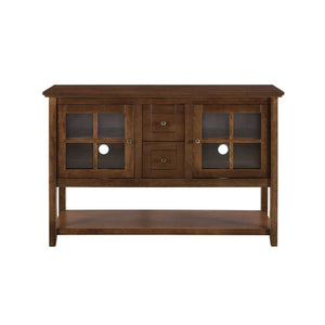 52" Transitional Wood Glass TV Stand Buffet - Stylish Highboy Console with Ample Storage for Any Room