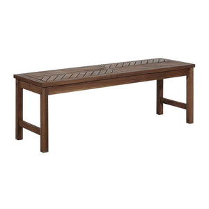 53" Modern Patio Dining Bench - Stylish Acacia Wood Seating with Chevron Design for Outdoor Gatherings