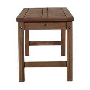 53" Modern Patio Dining Bench - Stylish Acacia Wood Seating with Chevron Design for Outdoor Gatherings