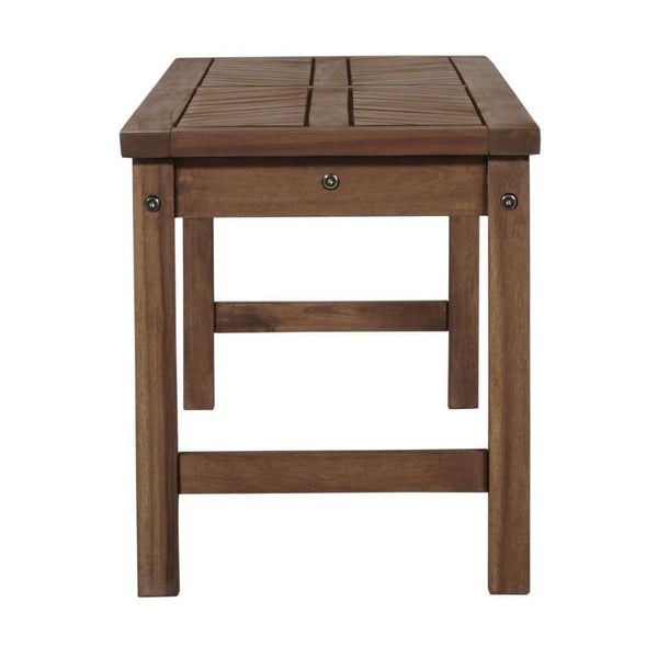 53" Modern Patio Dining Bench - Stylish Acacia Wood Seating with Chevron Design for Outdoor Gatherings