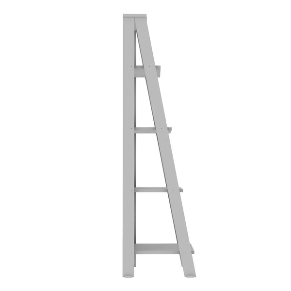 55" Modern Ladder Bookcase - Stylish High-Grade MDF Shelf Unit for Organizing & Displaying Treasures