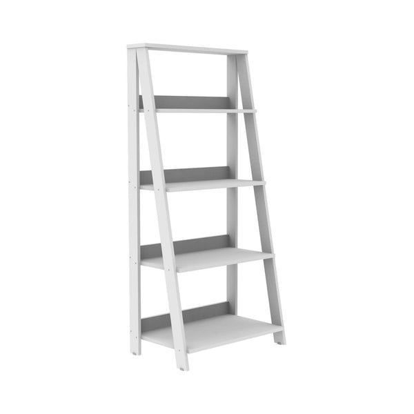 55" Modern Ladder Bookcase - Stylish High-Grade MDF Shelf Unit for Organizing & Displaying Treasures