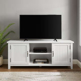 58" Grooved Door TV Console Solid White