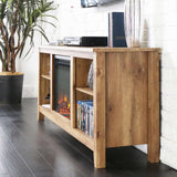 58" Rustic Farmhouse Fireplace TV Stand