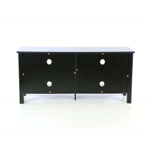 58" Rustic TV Stand - Stylish Wood Media Console with Open Shelves & Cord Management for Living Room