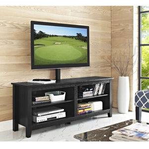 58" Rustic TV Stand - Stylish Wood Media Console with Open Shelves & Cord Management for Living Room