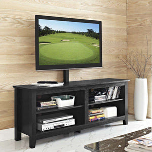 58" Rustic TV Stand - Stylish Wood Media Console with Open Shelves & Cord Management for Living Room