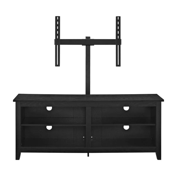 58" Rustic TV Stand - Stylish Wood Media Console with Open Shelves & Cord Management for Living Room