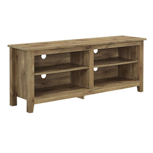 58" Rustic TV Stand - Stylish Storage Console with Adjustable Shelves & Cord Management for Living Room