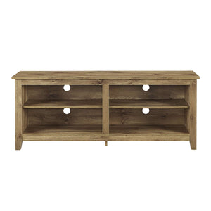 58" Rustic TV Stand - Stylish Storage Console with Adjustable Shelves & Cord Management for Living Room