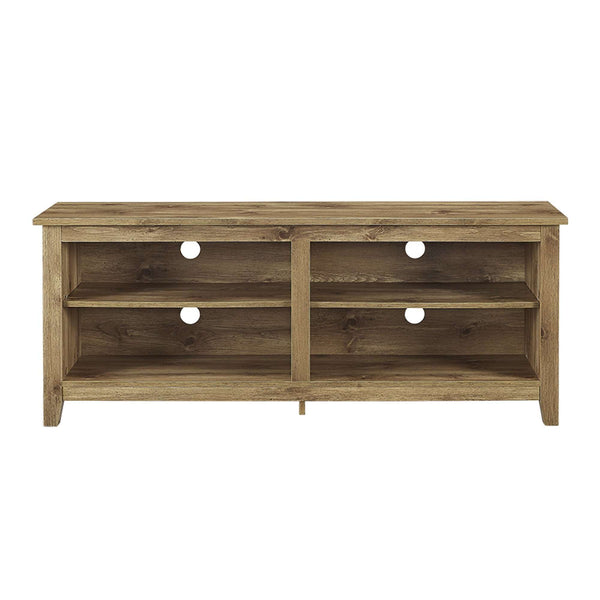 58" Rustic TV Stand - Stylish Storage Console with Adjustable Shelves & Cord Management for Living Room
