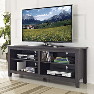 58" Rustic TV Stand - Stylish Storage Console with Adjustable Shelves & Cord Management for Living Room