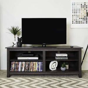 58" Rustic TV Stand - Stylish Storage Console with Adjustable Shelves & Cord Management for Living Room