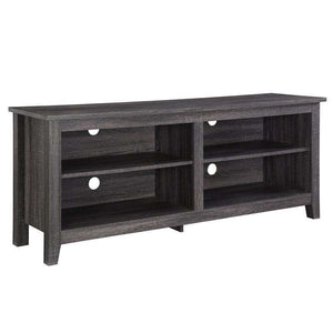 58" Rustic TV Stand - Stylish Storage Console with Adjustable Shelves & Cord Management for Living Room