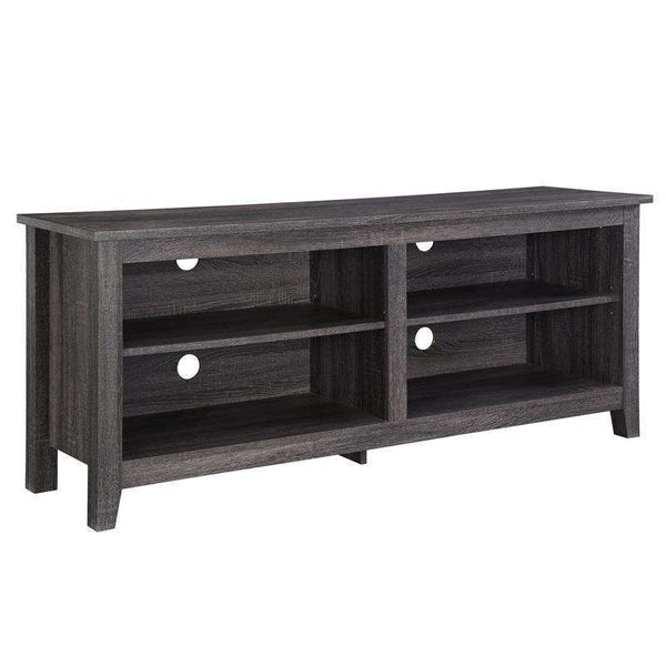58" Rustic TV Stand - Stylish Storage Console with Adjustable Shelves & Cord Management for Living Room