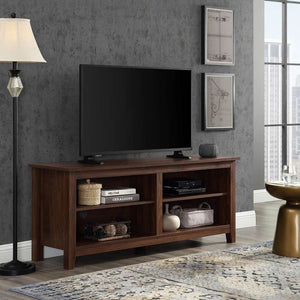 58" Rustic TV Stand - Stylish Storage Console with Adjustable Shelves & Cord Management for Living Room