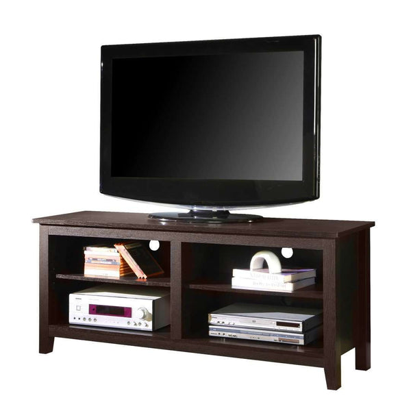 58" Rustic TV Stand - Stylish Storage Console with Adjustable Shelves & Cord Management for Living Room