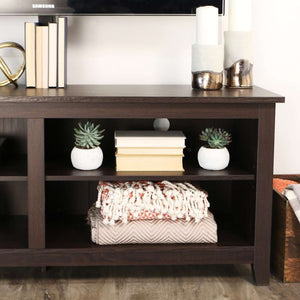 58" Rustic TV Stand - Stylish Storage Console with Adjustable Shelves & Cord Management for Living Room