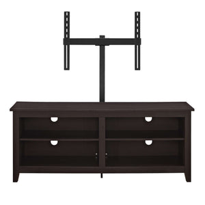 58" Rustic TV Stand - Stylish Storage Console with Adjustable Shelves & Cord Management for Living Room