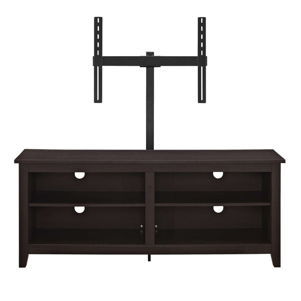 58" Rustic TV Stand - Stylish Storage Console with Adjustable Shelves & Cord Management for Living Room