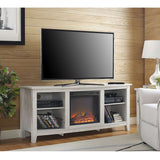58" Traditional Rustic Farmhouse Electric Fireplace TV Stand
