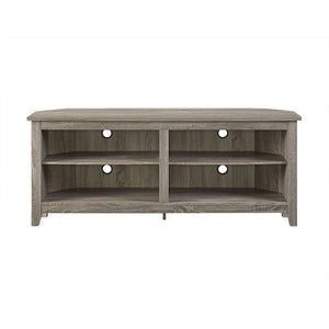 58" Transitional Corner TV Stand - Stylish Media Console with Adjustable Shelves & Cable Management System
