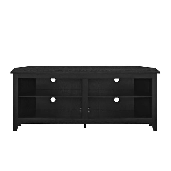 58" Transitional Corner TV Stand - Stylish Media Console with Adjustable Shelves & Cable Management System
