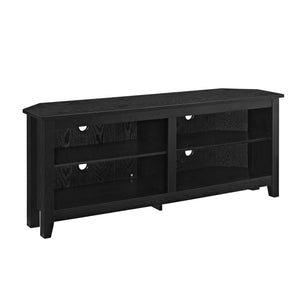 58" Transitional Corner TV Stand - Stylish Media Console with Adjustable Shelves & Cable Management System