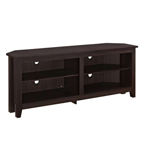 58" Transitional Corner TV Stand - Stylish Media Console with Adjustable Shelves & Cable Management System