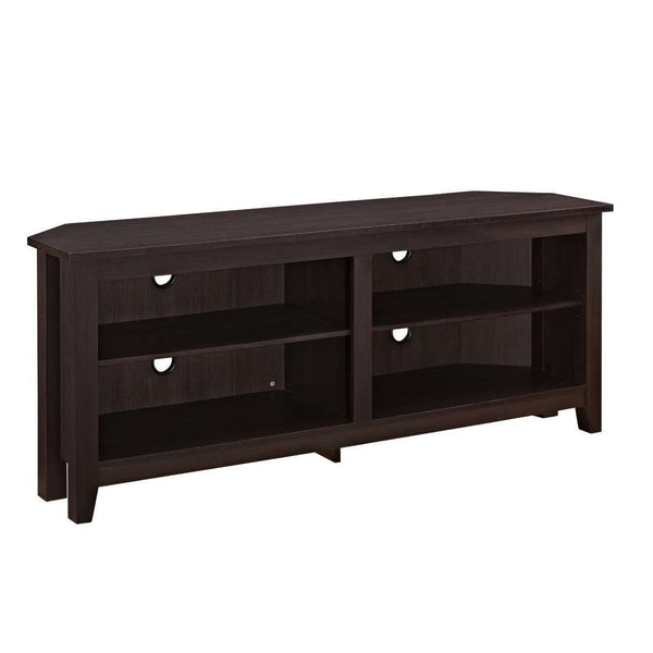 58" Transitional Corner TV Stand - Stylish Media Console with Adjustable Shelves & Cable Management System