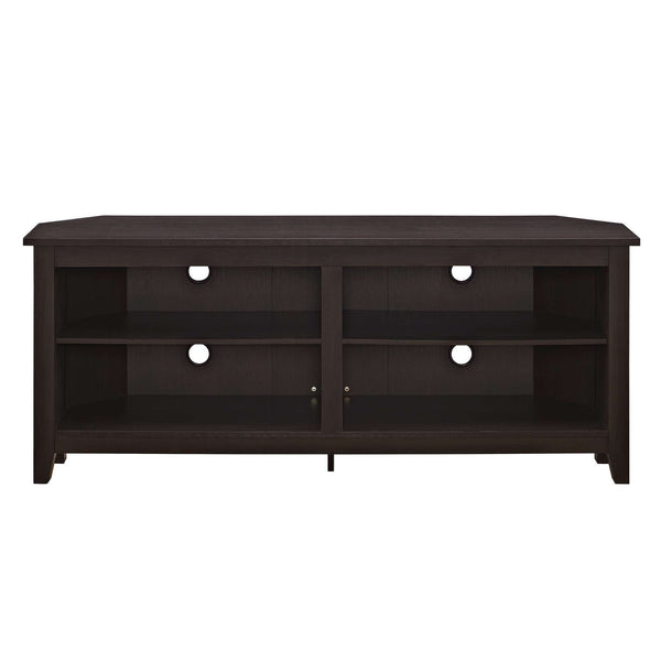 58" Transitional Corner TV Stand - Stylish Media Console with Adjustable Shelves & Cable Management System