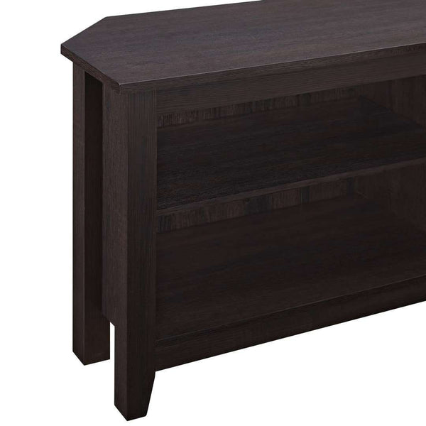 58" Transitional Corner TV Stand - Stylish Media Console with Adjustable Shelves & Cable Management System