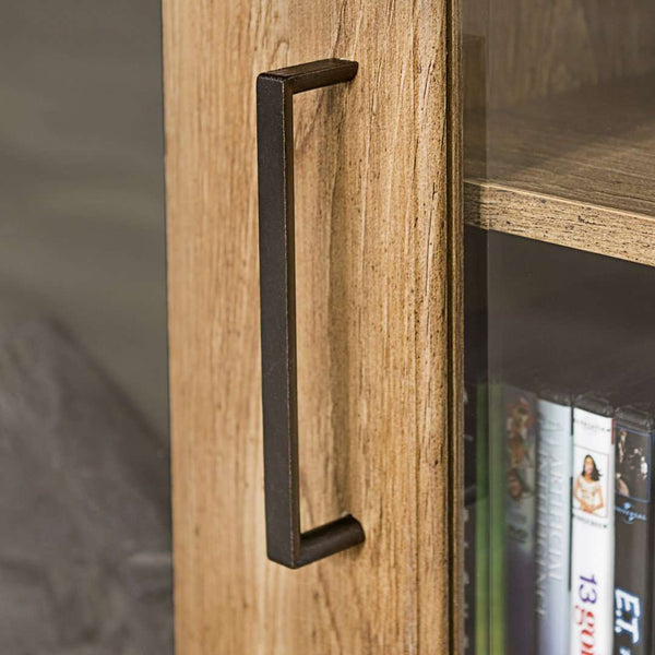 58" Transitional Fireplace Media Stand with Electric Heat, Adjustable Shelves, and Cable Management System