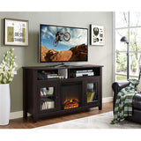58" Transitional Fireplace Glass TV Stand