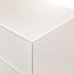 6-Drawer Groove Handle Wood Dresser White