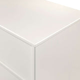 6-Drawer Groove Handle Wood Dresser White