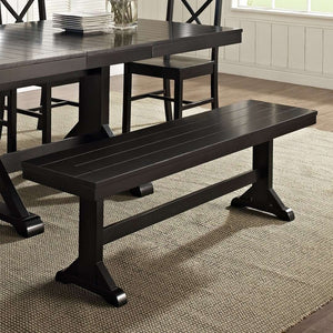 60" Trestle Wood Dining Bench - Timeless High-Grade MDF with Distressed Finish for Any Space