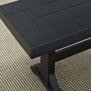 60" Trestle Wood Dining Bench - Timeless High-Grade MDF with Distressed Finish for Any Space