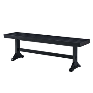 60" Trestle Wood Dining Bench - Timeless High-Grade MDF with Distressed Finish for Any Space
