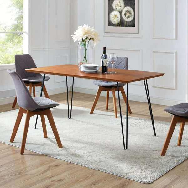 60" Mid Century Dining Table - Elegant Wood Design for Stylish Family Gatherings and Modern Decor