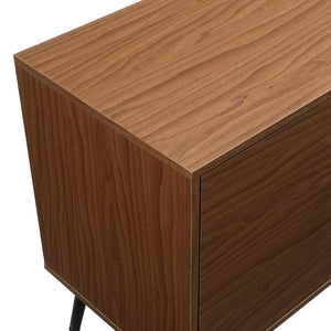 60" Stylish Mid Century Modern TV Stand with Tempered Glass Shelf and Adjustable Storage Solutions