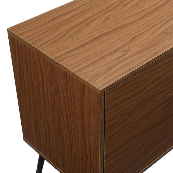 60" Stylish Mid Century Modern TV Stand with Tempered Glass Shelf and Adjustable Storage Solutions